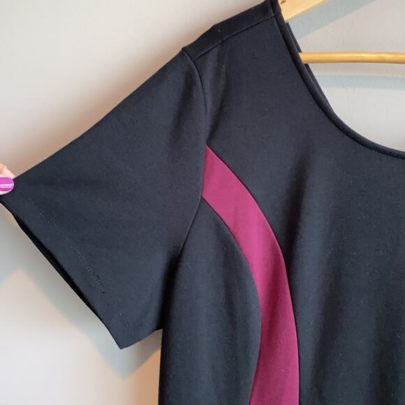 Eloquii Black paneled Short Sleeve Midi Career Dress 20 - Picture 2 of 8